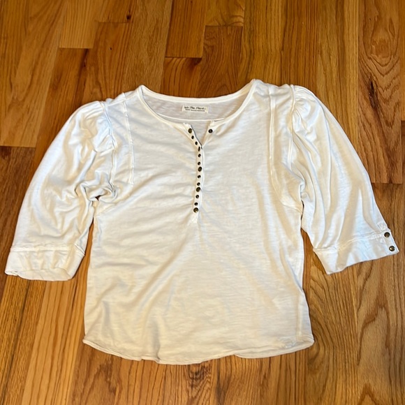 We The Free 3/4 Length Puff Sleeve Henley - Picture 4 of 6